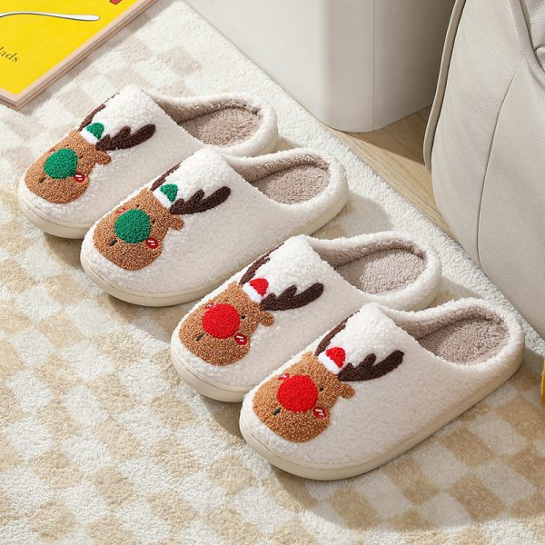 Christmas Elk Plush House Slippers — Unisex, Warm, Non-Slip, Slip-On - Image 6