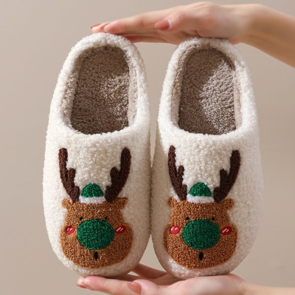 Christmas Elk Plush House Slippers — Unisex, Warm, Non-Slip, Slip-On - Image 8
