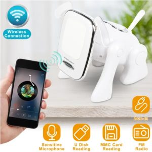Puppy Portable Wireless Speaker — Cute Phone Stand, Wireless Audio, FM, USB/TF, Mic (Compact)