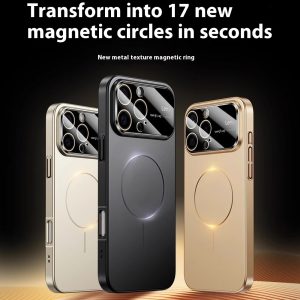 Frosted Mag-Ring iPhone Case with Large Camera Window — Slim PC, Drop-Resistant