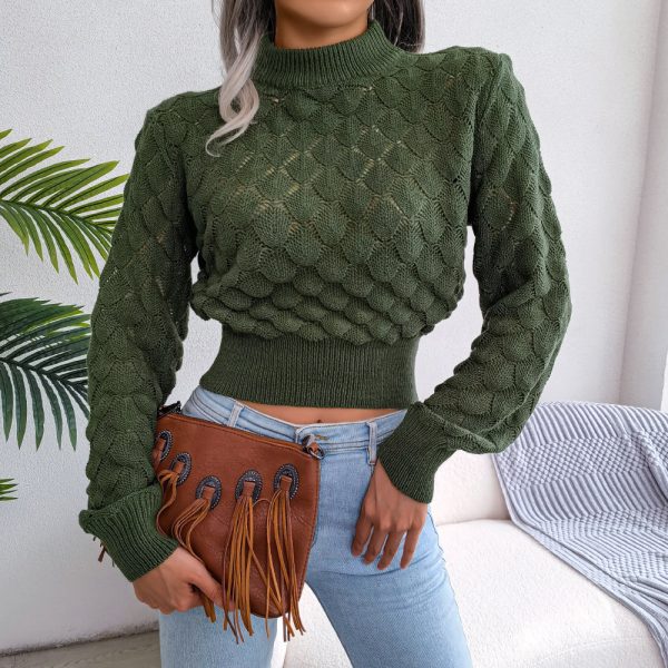 3D Diamond Cropped Knit Sweater — Textured, Warm, and Perfectly Layerable (S–L) - Image 3