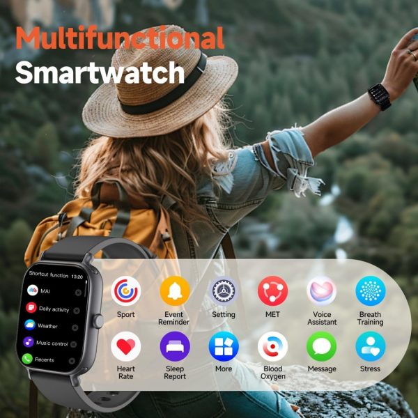 2025 2.0" Smart Watch — Voice Control, Bluetooth Calling, 100+ Sports, IP68 - Image 2