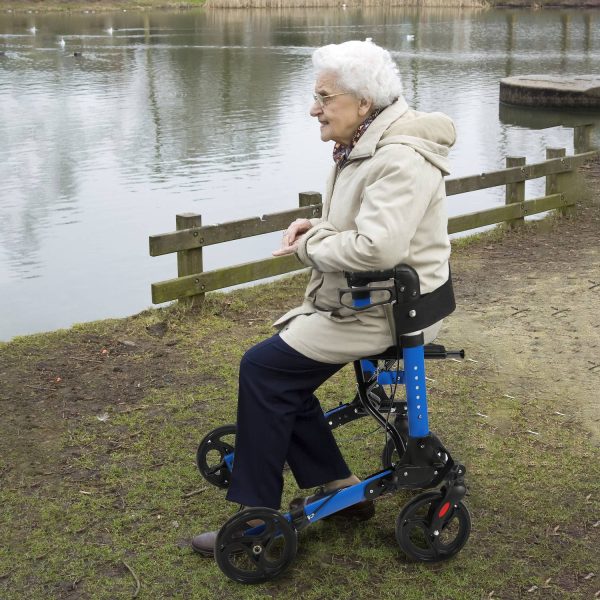 Aluminum Rollator Walker with Seat & Backrest — 8" Wheels, 31–36" Adjustable, 220 lb Capacity - Image 5