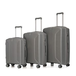3-Piece PP Spinner Luggage Set — 20"/24"/28", 360° Wheels, Combo Lock
