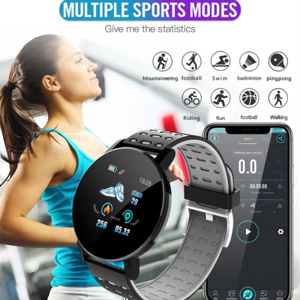 119 Plus Bluetooth Smartwatch — 1.3″ LED, Heart-Rate, 7-Day Battery - Image 2