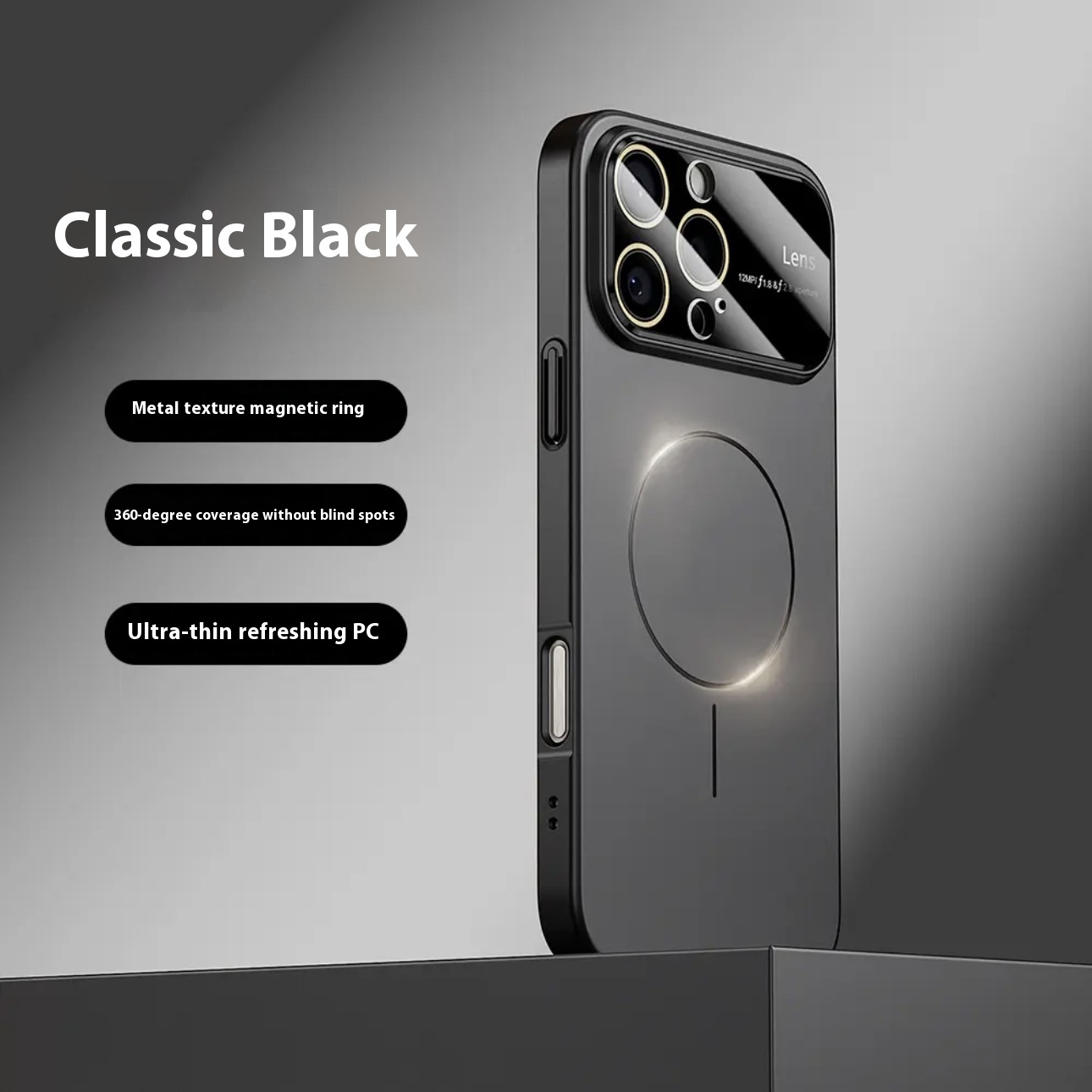 Frosted Mag-Ring iPhone Case with Large Camera Window — Slim PC, Drop-Resistant 9 Frosted Mag-Ring iPhone Case with Large Camera Window — Slim PC, Drop-Resistant - Image 9