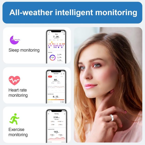 Smart Ring with Sparkle — Heart-Rate, Sleep & Fitness Tracking, IP68, No Subscriptions - Image 10