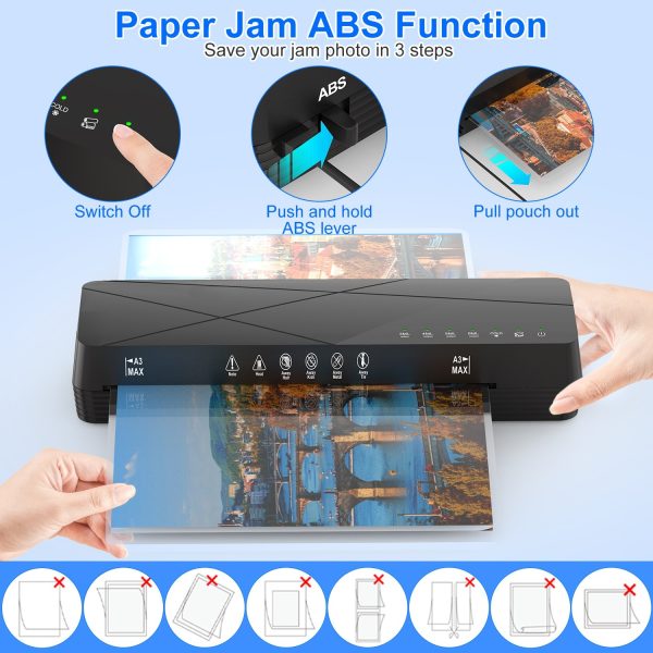 13" Hot & Cold Laminator — A3/A4, 60-Second Warmup, Jam-Release, Auto-Off - Image 6