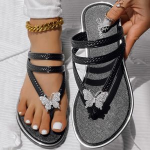 Floral-Print Flip-Flops — Lightweight PVC Beach Sandals