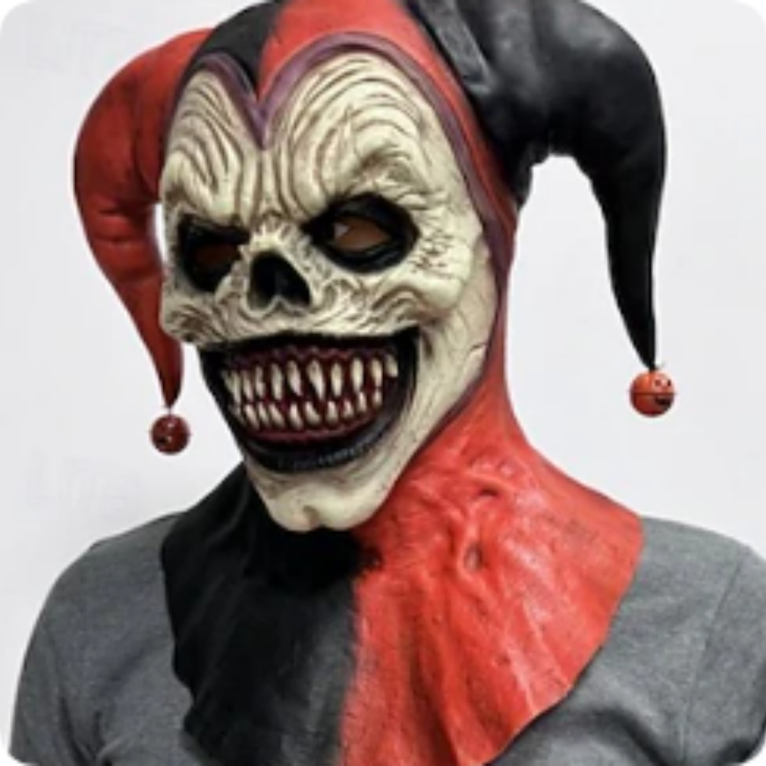 Funny Clown Latex Mask with Red Nose — “Double-Angle” Design for Halloween & Parties 3 Funny Clown Latex Mask with Red Nose — “Double-Angle” Design for Halloween & Parties - Image 3