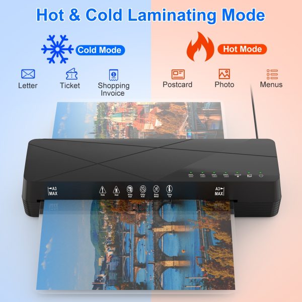13" Hot & Cold Laminator — A3/A4, 60-Second Warmup, Jam-Release, Auto-Off - Image 5