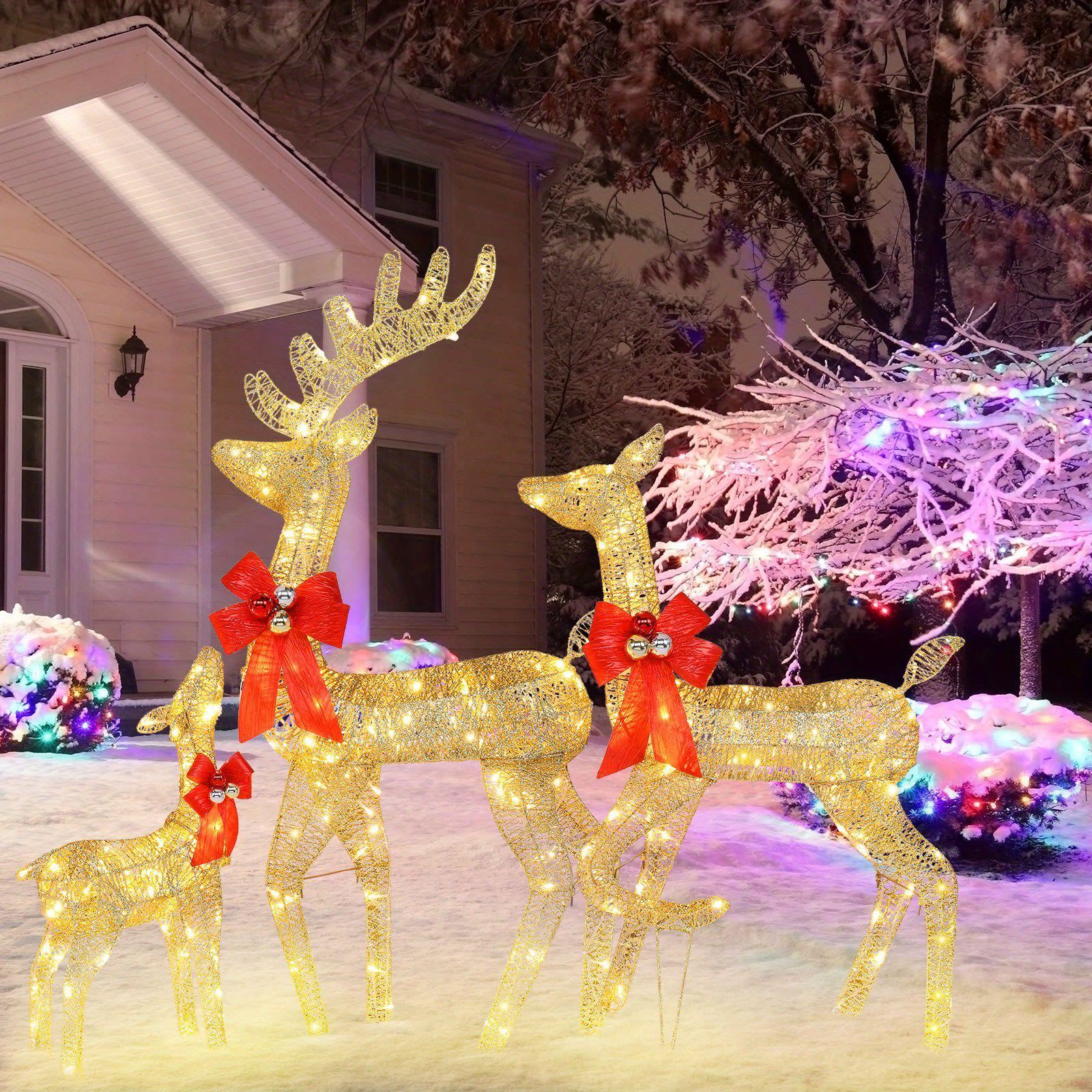 Golden LED Reindeer Trio — 3-Piece Outdoor Holiday Set 7 Golden LED Reindeer Trio — 3-Piece Outdoor Holiday Set - Image 7