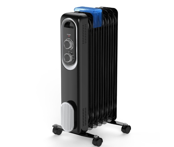1500W Oil-Filled Radiator Heater — Adjustable Thermostat, Quiet, Portable (22″), Black/White 1 1500W Oil-Filled Radiator Heater — Adjustable Thermostat, Quiet, Portable (22″), Black/White