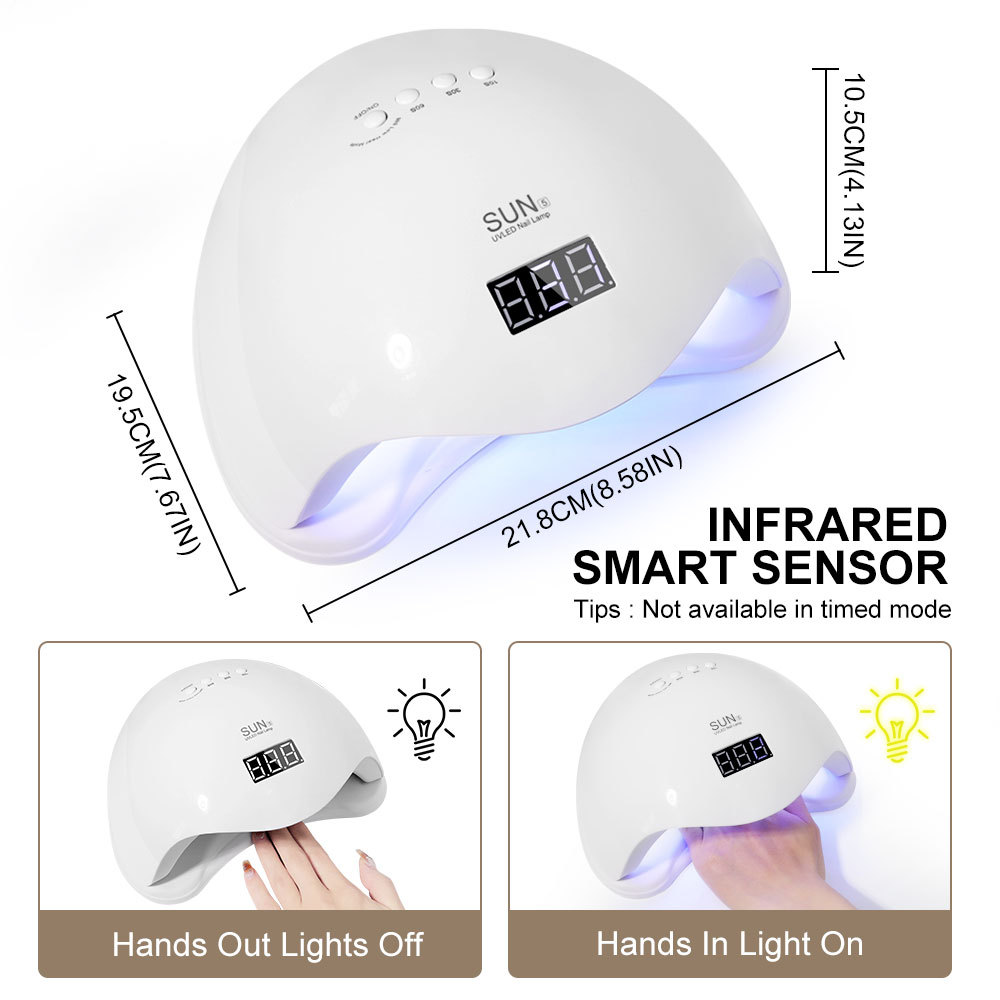 LED/UV Nail Lamp with Auto Sensor — LCD Display, Fast Cure, Removable Base (Fingers & Toes) 3 LED/UV Nail Lamp with Auto Sensor — LCD Display, Fast Cure, Removable Base (Fingers & Toes) - Image 3