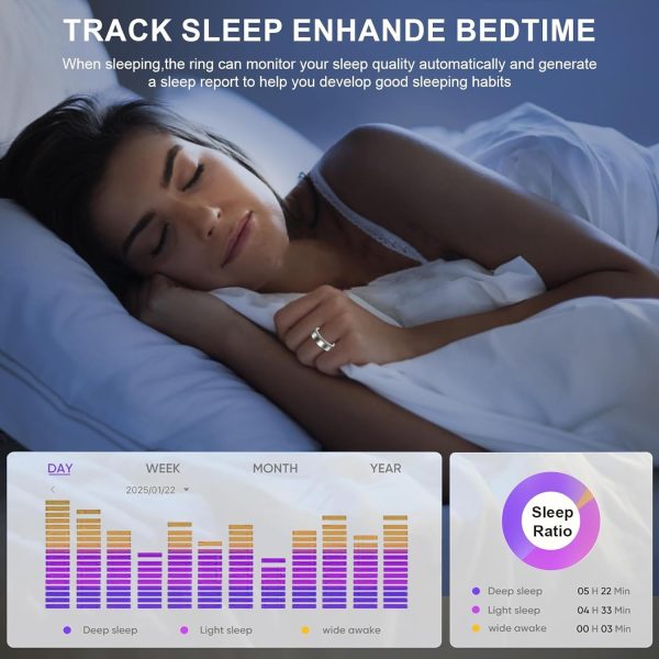 Smart Ring with Sparkle — Heart-Rate, Sleep & Fitness Tracking, IP68, No Subscriptions - Image 2