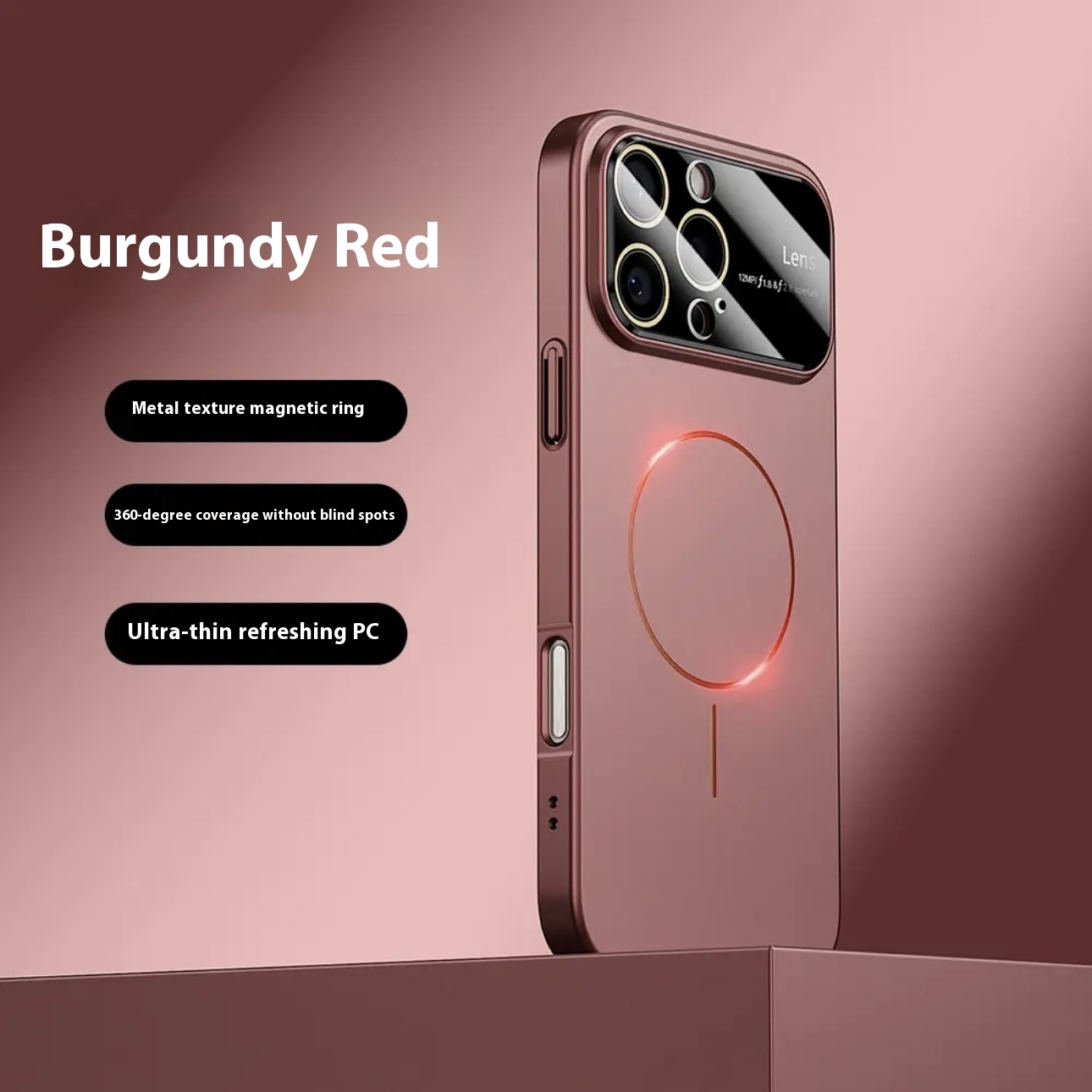 Frosted Mag-Ring iPhone Case with Large Camera Window — Slim PC, Drop-Resistant 6 Frosted Mag-Ring iPhone Case with Large Camera Window — Slim PC, Drop-Resistant - Image 6