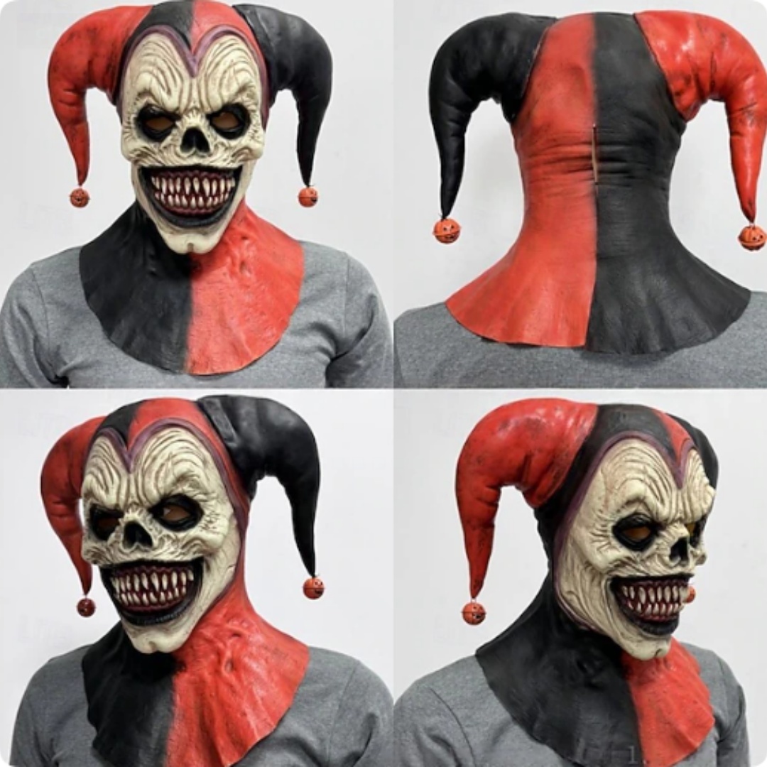 Funny Clown Latex Mask with Red Nose — “Double-Angle” Design for Halloween & Parties 5 Funny Clown Latex Mask with Red Nose — “Double-Angle” Design for Halloween & Parties - Image 5