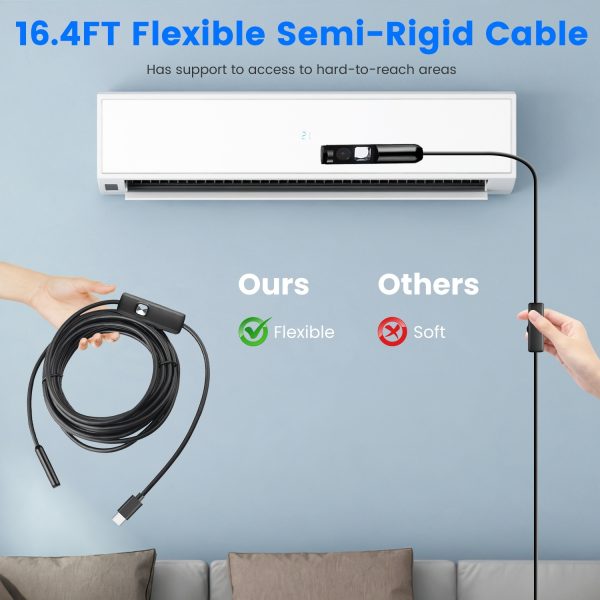 Dual-Lens Wi-Fi Borescope, 16.4 ft Cable - Image 9
