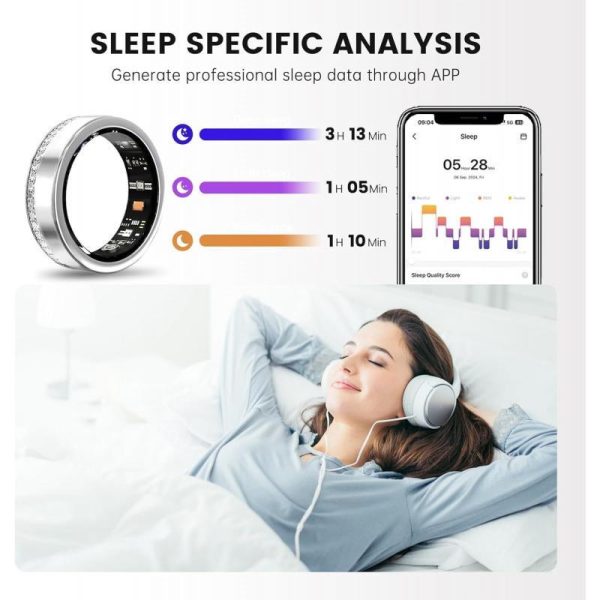 Smart Ring with Sparkle — Heart-Rate, Sleep & Fitness Tracking, IP68, No Subscriptions - Image 4