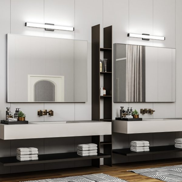 33" Black Bathroom Vanity Light — Modern 18W LED, Cool White 6000K - Image 9