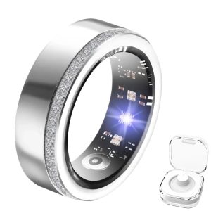 Smart Ring with Sparkle — Heart-Rate, Sleep & Fitness Tracking, IP68, No Subscriptions