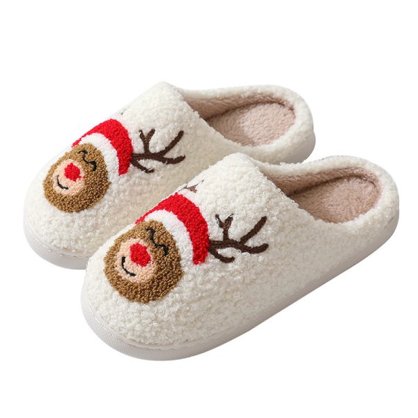 Christmas Plush House Slippers — Santa/Moose/Gingerbread, Warm Lining & Grippy TPR Sole (Unisex) - Image 10
