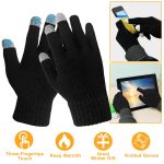 Unisex Knit Touchscreen Gloves — Full-Finger, Warm, Winter-Ready