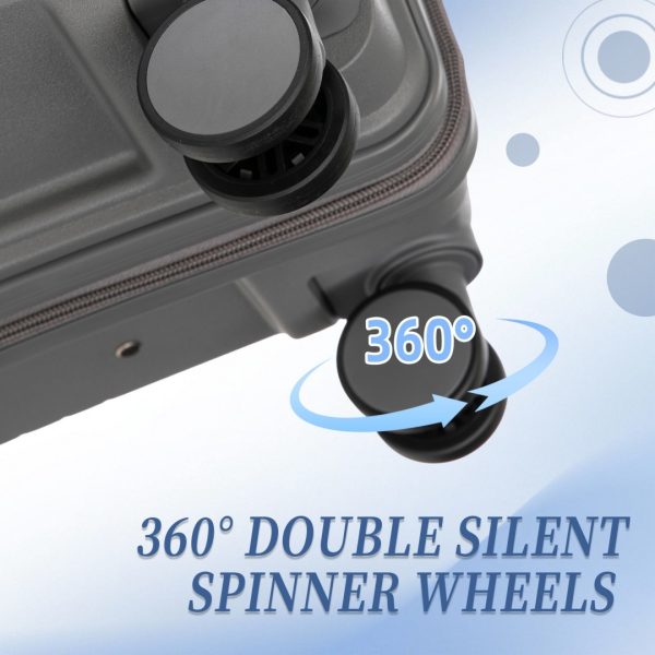 3-Piece PP Spinner Luggage Set — 20"/24"/28", 360° Wheels, Combo Lock - Image 10