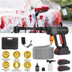 Cordless Pressure Washer — 1000 PSI, 6-in-1 Nozzle, 21V Dual Batteries, Foam Cannon