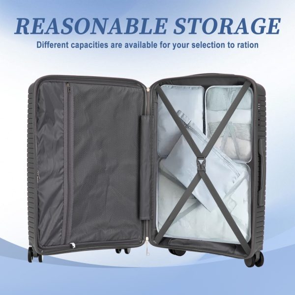 3-Piece PP Spinner Luggage Set — 20"/24"/28", 360° Wheels, Combo Lock - Image 5