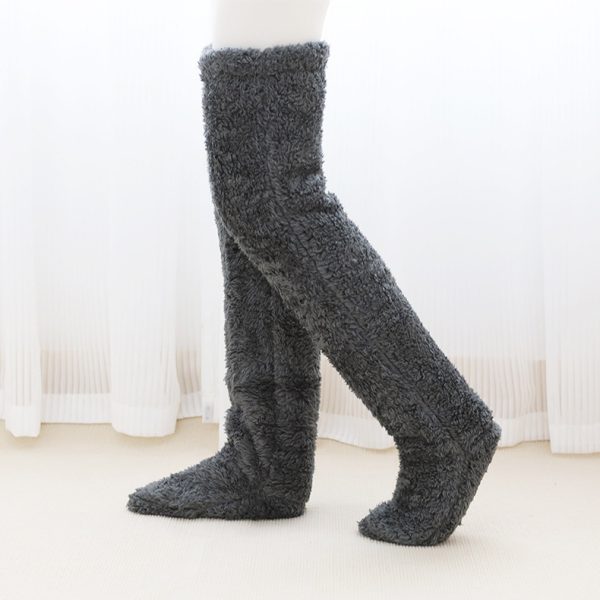 Cozy Over-Knee Fuzzy Socks — Plush Warmth for Home, Sleep & Lounging - Image 9