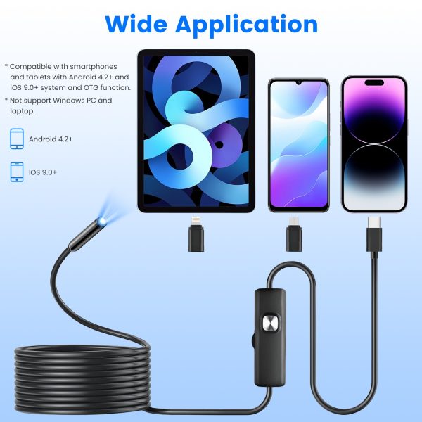 Dual-Lens Wi-Fi Borescope, 16.4 ft Cable - Image 6