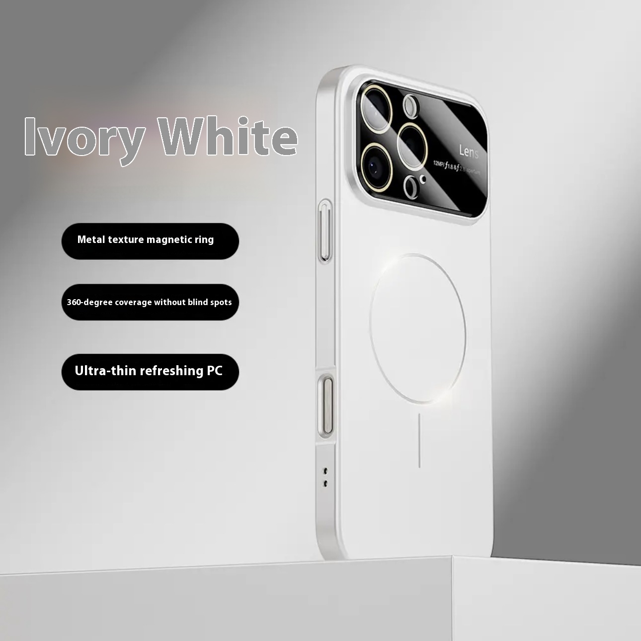 Frosted Mag-Ring iPhone Case with Large Camera Window — Slim PC, Drop-Resistant 5 Frosted Mag-Ring iPhone Case with Large Camera Window — Slim PC, Drop-Resistant - Image 5