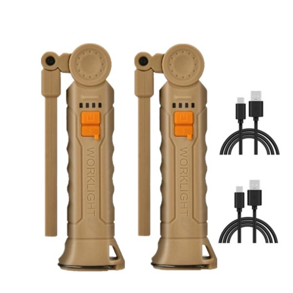 USB Rechargeable COB Work Light — Magnetic, Folding, 360° Rotation (2-Pack) - Image 7