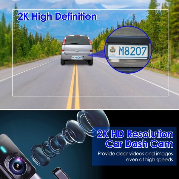 2K Front Dash Cam with Wi-Fi — 140° Wide View, Night Vision, Loop Recording, 32GB Card Included - Image 7