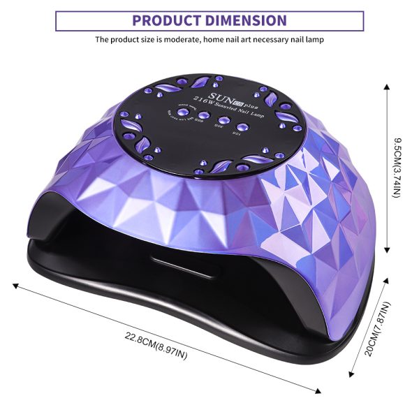 Nail Lamp Dryer for Gel Polish — Auto Sensor, 4 Timers, Large Space, Removable Base - Image 4