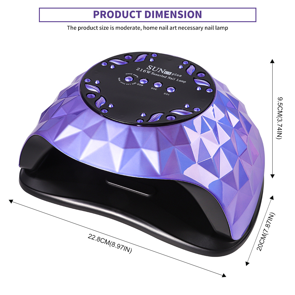 Nail Lamp Dryer for Gel Polish — Auto Sensor, 4 Timers, Large Space, Removable Base 4 Nail Lamp Dryer for Gel Polish — Auto Sensor, 4 Timers, Large Space, Removable Base - Image 4