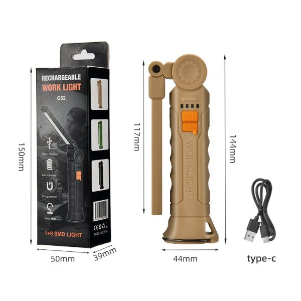 USB Rechargeable COB Work Light — Magnetic, Folding, 360° Rotation (2-Pack) - Image 5