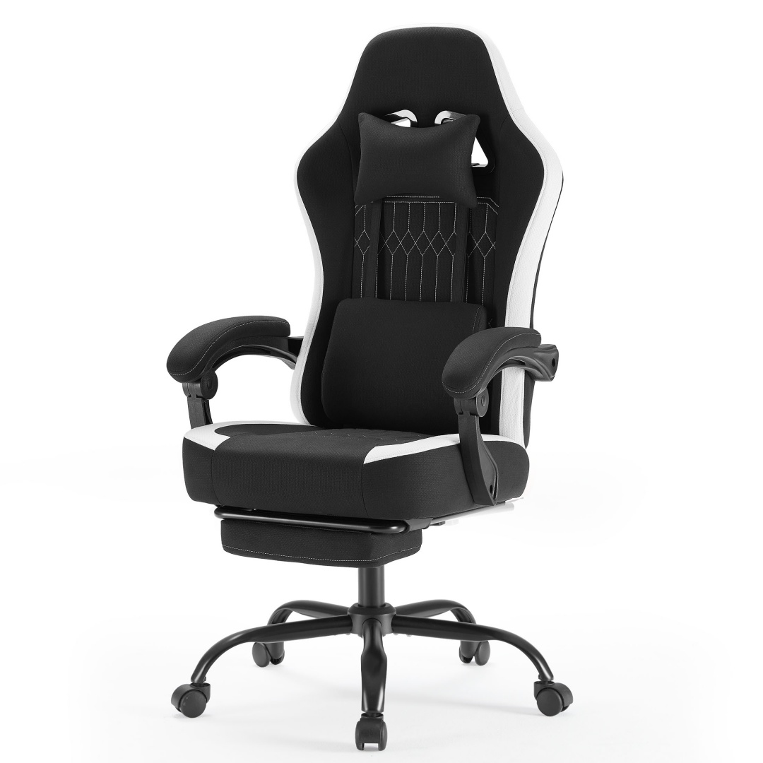 Ergonomic Gaming Chair — Pocket-Spring Seat, 90–135° Recline, Headrest & Footrest 1 Ergonomic Gaming Chair — Pocket-Spring Seat, 90–135° Recline, Headrest & Footrest