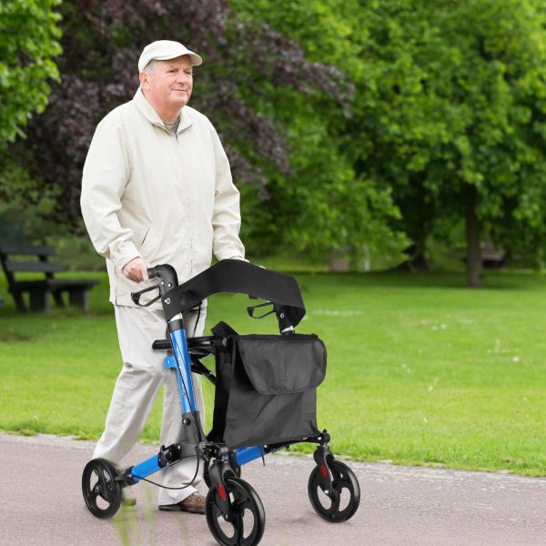 Aluminum Rollator Walker with Seat & Backrest — 8" Wheels, 31–36" Adjustable, 220 lb Capacity - Image 10