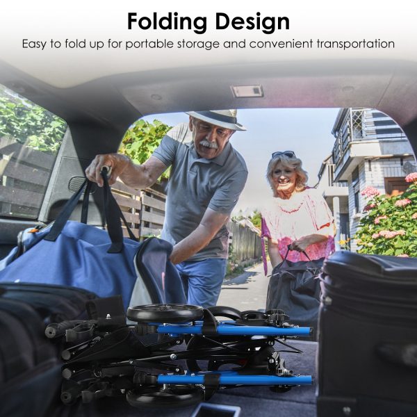 Aluminum Rollator Walker with Seat & Backrest — 8" Wheels, 31–36" Adjustable, 220 lb Capacity - Image 2