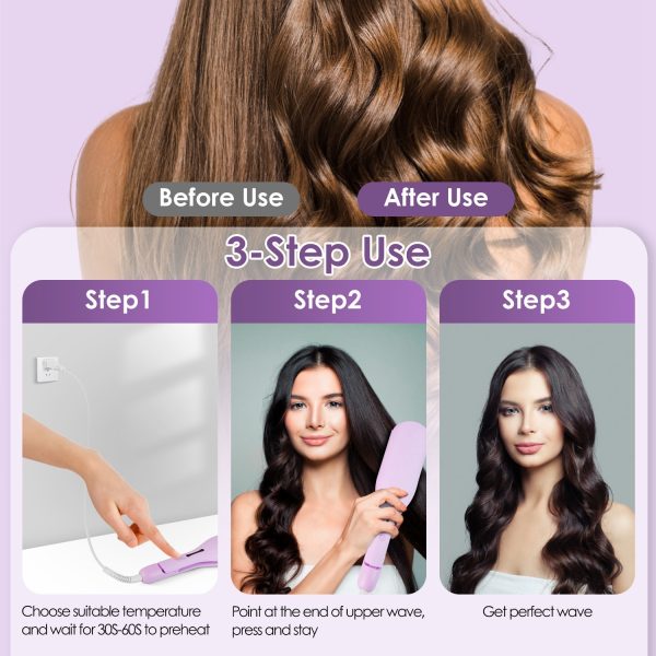 1.41" Ceramic Hair Waver — Fast Heat, 5 Temps, Dual-Voltage, Anti-Scald - Image 8