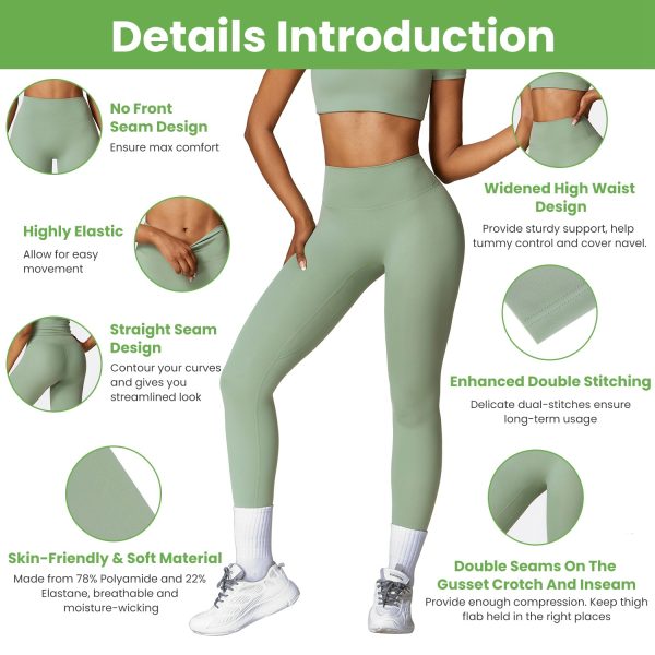 Women’s High-Waist Workout Leggings — 25" Inseam, Tummy Control, No Front Seam - Image 6
