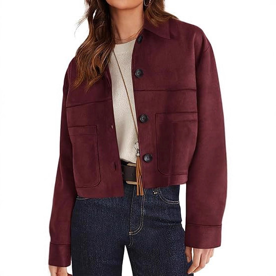 Faux Suede Short Jacket — Lightweight, Polished, Fall-Ready (S–XXL) 8 Faux Suede Short Jacket — Lightweight, Polished, Fall-Ready (S–XXL) - Image 8