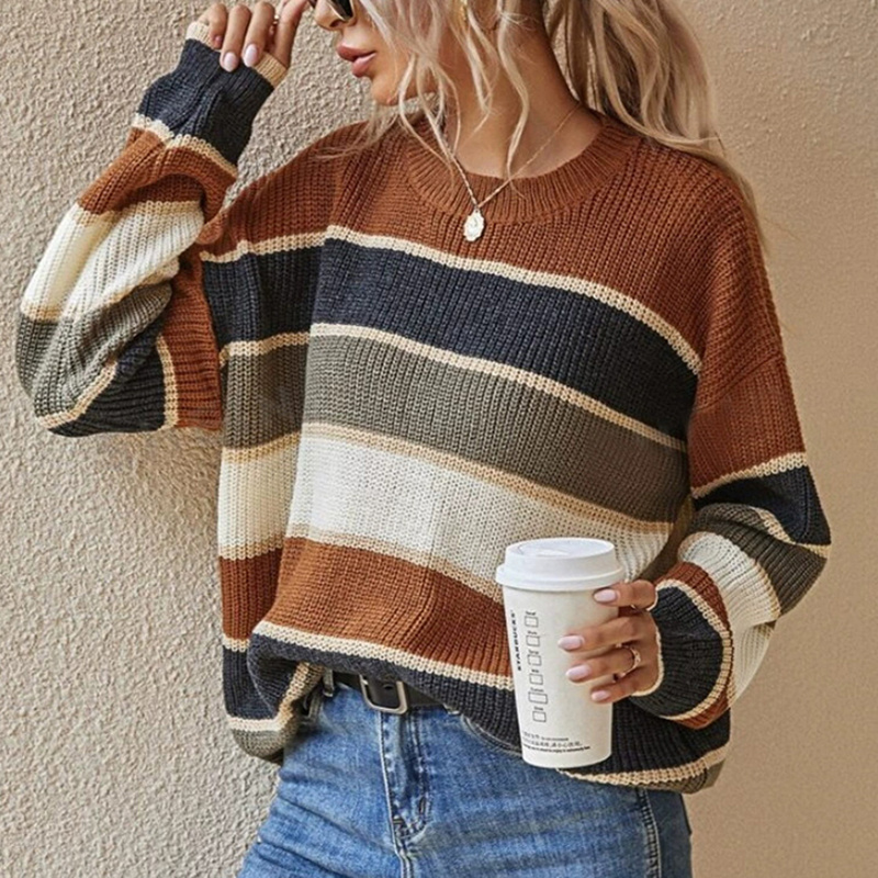 2025 Color-Block Stripe Sweater — Cozy Crewneck, Easy Fit, Instant Mood Boost 7 2025 Color-Block Stripe Sweater — Cozy Crewneck, Easy Fit, Instant Mood Boost - Image 7