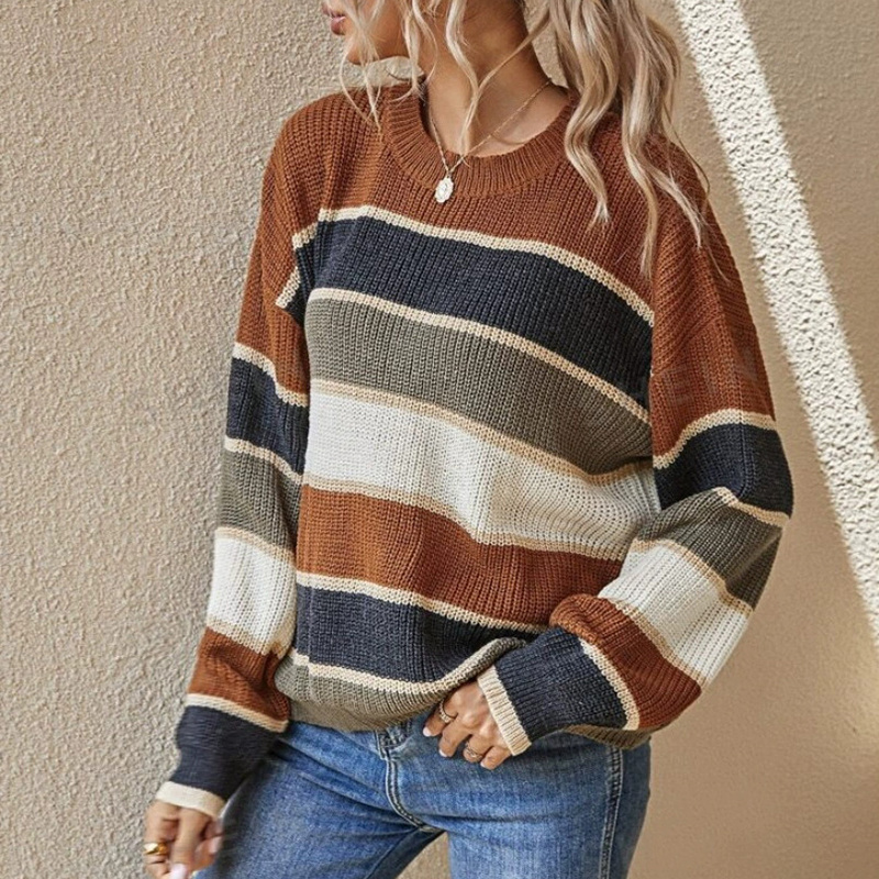 2025 Color-Block Stripe Sweater — Cozy Crewneck, Easy Fit, Instant Mood Boost 2 2025 Color-Block Stripe Sweater — Cozy Crewneck, Easy Fit, Instant Mood Boost - Image 2