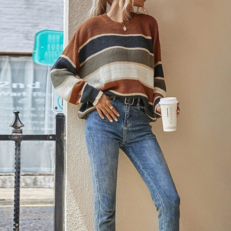 2025 Color-Block Stripe Sweater — Cozy Crewneck, Easy Fit, Instant Mood Boost 5 2025 Color-Block Stripe Sweater — Cozy Crewneck, Easy Fit, Instant Mood Boost - Image 5