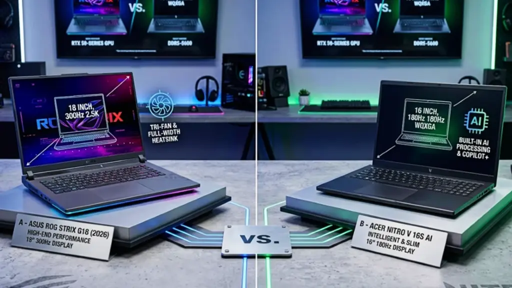 ASUS ROG Strix G18 vs Acer Nitro V 16S AI