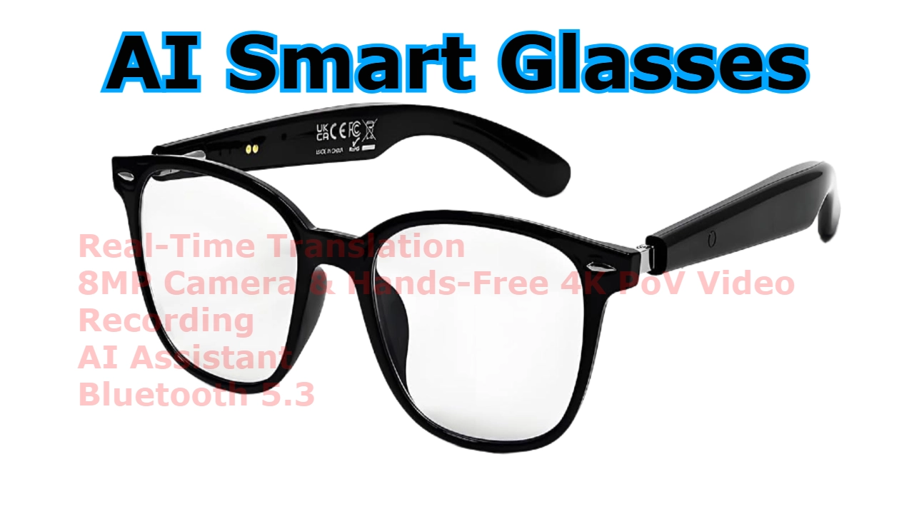 AI Smart Glasses with 8MP Camera & Real-Time Translation